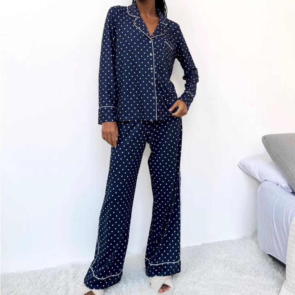 Splendid Navy Polka Dot Pajama Set